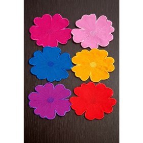 Resim 6 Adet Mix Renkli Yonca Model Kahve Sunum Mendili, Servis Peçetesi, Kokteyl Peçetesi 