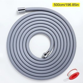 Resim Elmpaly 196 İnç Uzun Silikon Duş Hortumu 59 78 118 196 İnç Bakır Cıvatalı Evrensel El Duşu Uzatma Aleti Açı Dayanımlı Kolay Kurulum Gri Siyah 