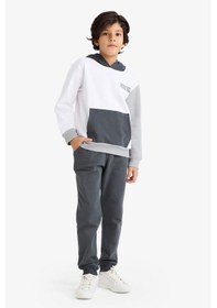 Resim Defacto Erkek Çocuk 2li Takım Baskılı Kapüşonlu Sweatshirt Jogger Eşofman Altı C8316a825cwwt36 Beyaz-wt36 