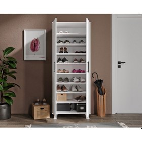 Resim Rosepal Mobilya Rüya 9 Raflı 2 Kapaklı Beyaz Ayakkabılık Beyaz 