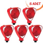 Resim İlgi Trafik Üçgen Çakar Lamba Güneş Enerjili Flaşör Lambası Solar Trafik Flaşörü (Kırmızı) Evelux 11813 FL K (5 