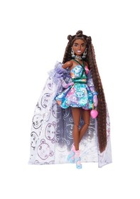 Resim Barbie Extra Fancy Mor Kostümlü Bebek 