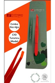 Resim kozmetik126 Solingen C10 Cımbız (Turuncu,Düz Ağız,Büyük Boy) 