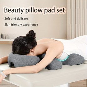 Resim 1 adet Güzellik Masaj Yastığı Seti, Yüz Yastığı Ped, Güzellik Hidroterapi Masaj Ped, Yüz Bakımı Rahatlatma Ped, Servikal Rahatlatma Yastığı, Yumuşak Polyester Kumaş Poliüretan Dolgu, Yetişkinler İçin Uygun, Tüm Mevsimler İçin Evrensel Çok Fonksiyonlu Kullanım., Yatak için Yastık 