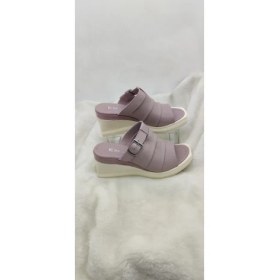 Resim Çiğdem Kundura Çiğdem Gerçek Deri Pudra Kadın Geniş Bantlı Dolgu Topuk Terlik - Pudra - 37 - ST02562-12953 