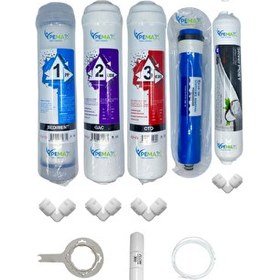 Resim Pemax Water Solutions Kapalı Kasa Su Arıtma STD 5'li reVerse osmosis Mebran Gümüş İyonlu Tatlandırıcı Set 