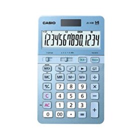 Resim Casio JS-40B-BU Profesyonel 14 Hane Masaüstü Mavi Hesap Makinesi 