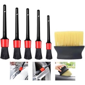 Resim Özasya AVM 6 Parça Araç Oto İç Dış Konsol Torpido Detay Temizlik Fırça Seti 