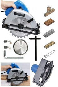 Resim MOONSHOP Metal Çift Dişli Sistem Bakır Motor Ahşap Sunta Kesme Daire Testere Makinesi 4500 Watt 185 mm 