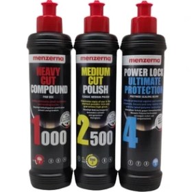 Resim Menzerna 1000- 2500 Powerlock Kalın Ince Pasta Boya Koruma Set 250 ml 