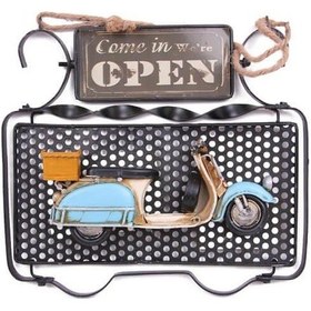 Resim Kenpazar Dekoratif Metal Kapı Yazısı Scooter Dekorlu Vintage Hediyelik 