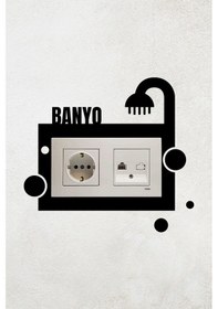 Resim Banyo Tasarım 2li Priz Çerçevesi İç Ölçü 15,5x8,4 Cm 2li Dekoratif Priz Çerçeve 