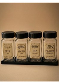 Resim Leelahome 4'lü Set Standlı Kare Baharatlık 140 Ml - Antrasit Antrasit 