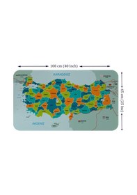 Resim Harita Sepeti Eğitici - Öğretici Dünya Ve Türkiye Haritası Çocuk Odası Duvar Sticker-60x105-3887 Renkli 