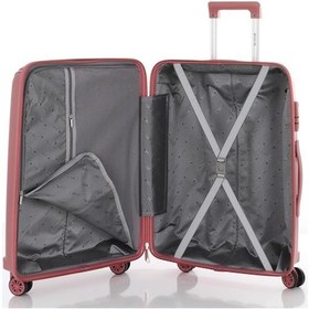 Resim Mçs Bavul Orta Ve Kabin 2li Set Kırılmaz Silikon Valiz V305 Koyupudra Koyu Pudra 