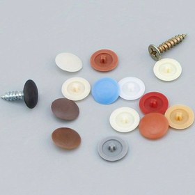 Resim Ev Yapımı ve Profesyonel Kullanım İçin 0.78 cm Çapında Somun Civataların Dış Kapağı, Koruyucu Mobilya Donanımı, Plastik Vida Kapağı Kapakları, Kendinden Kılavuzlu Vida Dekoratif Kapaklar, Karışık Renklerde 100 Adet/Torba 