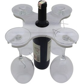 Resim Jumeax Margaux 4'lü Beyaz Mermer Kadehli Şaraplık 