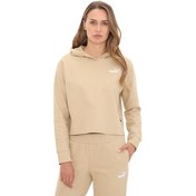 Resim Puma Ess Elevated Cropped Hoodie Kadın Sweatshirt Haki 