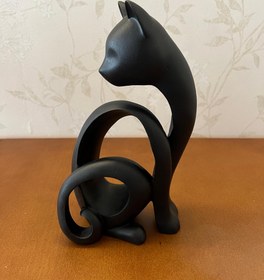 Resim Abstract Cat Sculpture, Minimalist Cat Figurine, Geometric Cat Ornament, Cat Lover Gift, Home Accent, Geometric Cat Statue, Cat Sculpture, Cat Figurine - Object-5 