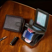 Resim Erkekler & Kadınlar için Vintage Tarzı Siyah Suni Deri Kart Tutucu Cüzdan - Anti-Degaussing, Çoklu Yuvalı Büyük Kapasite, Ehliyet & Kredi Kartları için İdeal, Günlük Cüzdan|Vintage Cüzdan|Dokulu Bitiş 