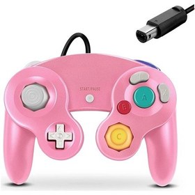 Resim Pembe-gamecube Denetleyici Kablolu Uzaktan Gamepad Klasik Ngc Kontrol Wii Joystick Retro Oyun Pedi Aksesuarları Video Oyun Konsolu Joypad 