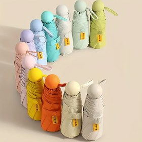 Resim Erkekler ve Kadınlar için 6 Kaburgalı Hafif Katlanabilir Şemsiye - Dayanıklı, Kompakt ve Şık Pastel Renklerde (Pembe, Mavi, Yeşil, Sarı, Turuncu, Beyaz) Şeffaf Kubbeli Kanopi, Rüzgar Geçirmez Tasarım ve Manuel Aç/Kap, Günlük Kullanım İçin Şemsiye | Minimalist Şemsiye | Şeffaf Kubbe Tasarımı, Dış Mekan Şemsiyesi 