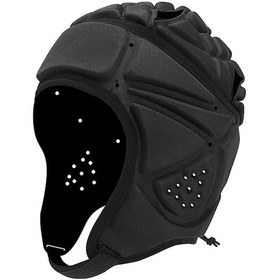 Resim Jeehugo Çocuklar İçin Spor Koruyucu Kask, Futbol Kalecisi-golf-rugby Antrenmanı, Yumuşak Sprey Malzeme, Siyah, 21x20 Cm 