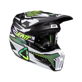 Resim Leatt Moto 3.5 cross enduro motosiklet kaskı + Vizion 3.5 gözlük Storm Teal siyah beyaz marine XXL 