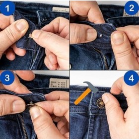 Resim Kot Düğmesi Seti 4'lü Çekiç İle Çakılan 1 Büyük Boy-3 Küçük Boy 