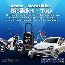 Resim Roxform Car Air Pump 80w Güçlü Taşınabilir Araç Lastik Şişirme 