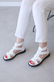 Resim Fast Step Hakiki Deri Kadın Klasik Sandalet 124ZA116 