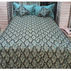 Resim Hilal Cross Çift Kişilik Yatak Örtüsü Petrol Yeşili 