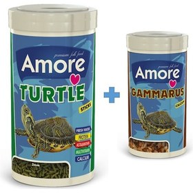 Resim Turtle Sticks 1000ml ve Gammarus 250ml Kutu Kaplumbağa Yemi 