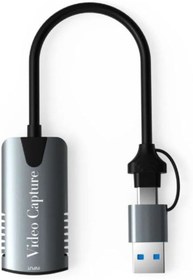 Resim Coverzone Type-c To Usb 2in1 Video Capture Yakalama Kartı HDMI to Type-C PC Bilgisayar Video Adaptör Çevirici 