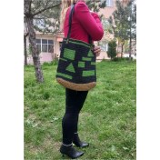 Resim Eryas Hasır Çanta Geometrik Şekilli 