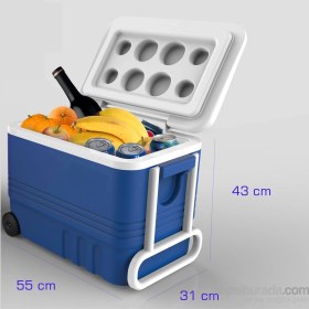 Resim Castle TEKERLEKLİ 38 Litre Polikarbon Buzluk+Termos 948808 