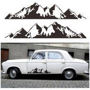 Resim Sones 2 Adet/takım D-750 Dağ Desen Araba Modifiye Dekoratif Çıkartma Mavi 