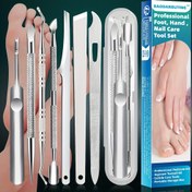 Resim BAODANBUTING 7'si 1 Arada Profesyonel Pedikür Seti, Nasır Temizleyici, Tırnak törpüsü, Taşınabilir Kılıf, Alkolsüz, Erkekler ve Kadınlar için İdeal, Sevgililer Günü ve Noel için Mükemmel Hediye 
