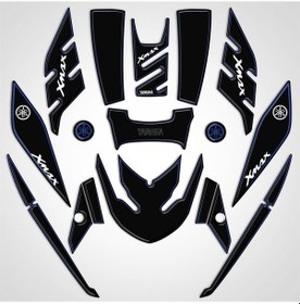 Resim Yamaha Xmax 2014-2017 Full Body Kit Sticker Pad Siyah Mavi 