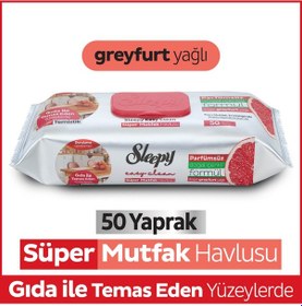 Resim Sleepy Easy Clean Süper Yüzey Temizlik Mutfak Havlusu&mendili Greyfurt Yağlı 50 Yaprak Beyaz 