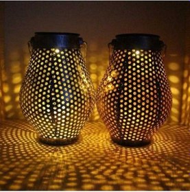 Resim Novahub Açık Avlu Ferforje Led Güneş Fener, Boş Bakır, Taşınabilir İçi Boş Fener Bakır 