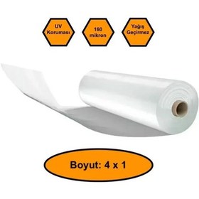 Resim 160 Micron Naylon Örtü, Şeffaf Su Geçirmez Naylon, 4x1 Metre 