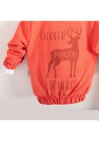 Resim 3-18 Ay Erkek Bebek Takımı Geyik Hırkalı 3'lü Turuncu Turuncu 