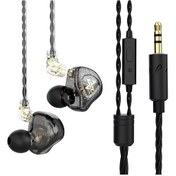 Resim Geeroyoo Qkz Ak6 Max 3.5mm Kulak İçi Kulaklık, Mikrofonlu, 2pin 0.75mm Çıkarılabilir Kablo, Şeffaf Siyah AK6 Max 