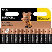 Resim Duracell LR6/MN1500 Alkalin AA Kalem Pil 12'li 