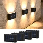 Resim 4/6/8 adet, 10 LED Güneş Duvar Lambası, Dış Mekan Aydınlatma Atmosfer Lambası, Dış Duvar Dekoratif Lamba, IP44 Ev LED Peyzaj Lambası, Dış Mekan, Avlu, Villa, Çit, Balkon, Teras, Bahçe için uygun 