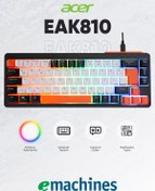 Resim ACER eMachines EAK810 Oyuncu Klavyesi Rainbow Aydınlatma Mini Klavye Türkçe Q Gaming Klavye Siyah 