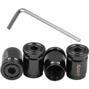 Resim Youmex Otomatik Ve Motosiklet Lastik Açma Engeli, Hırsızlık Engeli, Toz Ve Sızıntı Önleyici Paslanmaz Çelik Valf Kapağı Siyah 4'lü Set 