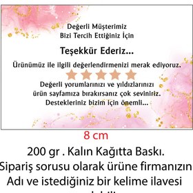 Resim OzmeralBaskı Teşekkür Kartı 100 Adet 5 Cmx 8 Cm 