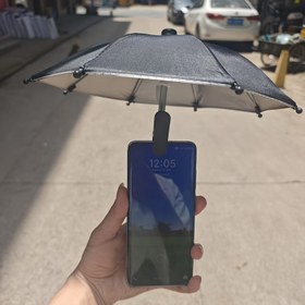 Resim 1 adet Açık Hava Telefon Tutucu Güneşlik Küçük Klipsli Açık Hava Kullanımı için Uygun Plaj Fotoğrafçılığı ve Video Kaydı Araba Telefon Tutucu UV Koruması Anti-Parlama Telefon Şemsiyesi 